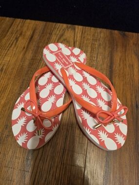 Kate Spade Pineapple Print Pink Flip Flops